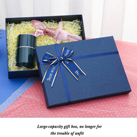 Großhandel Elegante Blaue Geschenkbox Luxuriöse Weihnachts-Schokoladen-Parfüm-Geschenkverpackung Deckel-und-Boden-Box Mit Schleifenband