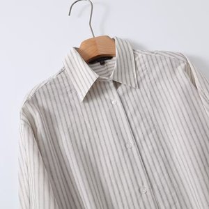 SHENZHU Women 2025 Summer New Chic Fashion <strong>Smart</strong> commuter Wind Loose Stripes <strong>Blouses</strong> Vintage Long Sleeve Female Shirts Chic Tops - Product Image 3