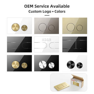 Panneau de commande de chasse d'eau <span class=keywords><strong>en</strong></span> verre noir chromé moderne à bouton-poussoir pour réservoir encastré pour <span class=keywords><strong>WC</strong></span> suspendu mural - Product Image 4