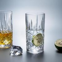 Verre à bière en verre transparent facetté en gros, verre à whisky à fond épais pour bar et restaurant