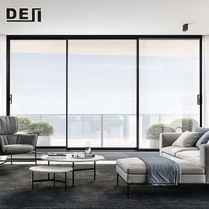 Luxury design high quality low price frameless aluminum interior noiseless sliding glass door