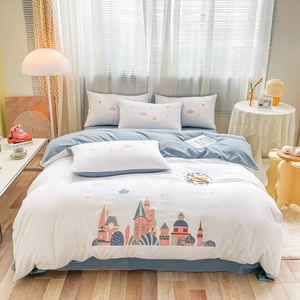 Bán Chạy Sẵn Sàng Vận Chuyển 4 Chiếc Bộ Ga Giường Cũi Cho Bé Gái Màu Hồng Bằng Vải Vi Sợi Bộ Ga Giường Cho Trẻ Tập Đi - Product Image 2