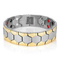 Bracelet Biothérapie en Alliage de Zinc Plaqué Or 12mm 15mm Pas Cher 2025 – Bracelets Larges en Pierre pour Hommes pour la Santé