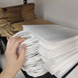 Wholesale Custom Luxury Craft <b>Gift</b> Brown <b>White</b> Packaging Bolsa De Papel Printed Shopping <b>Bag</b> Kraft Paper <b>Bags</b> with Your Own logo - Product Image 1