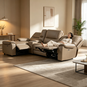 Sofá Reclinable Eléctrico en Forma de L para Cine en Casa, con Cojines Acolchados y Caja de Almacenamiento Oculta, Juego de Sala de Estar, Venta al Por Mayor de Fábrica - Product Image 1