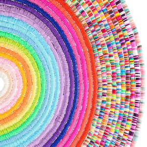 New Arrival 6mm Colorful Clay Beads Srtands Bulk Flat Round Heishi Beads for Jewelry Making Clay Beads <strong>Polymer</strong> - Product Image 2