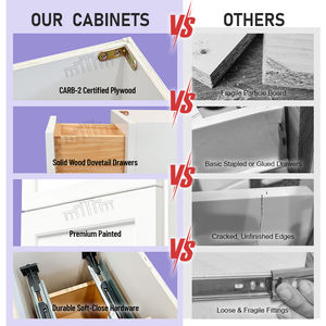 Selección Premium, modelo estándar de la coctelera, gabinete de base de 3 cajones, gabinetes de cocina modernos RTA para remodelación del hogar - Product Image 2