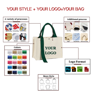 Borsa di tela con logo personalizzato all'ingrosso di TY OEM riutilizzabile borsa della <span class=keywords><strong>spesa</strong></span> con cerniera in tela borsa da spiaggia con cerniera - Product Image 4