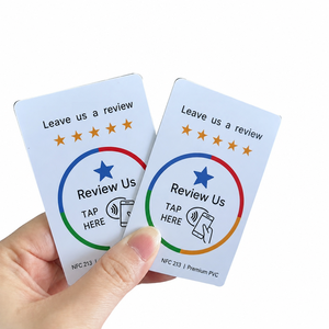 Thẻ NFC PVC chất lượng cao, chống nước, lập trình được, tùy chỉnh theo yêu cầu, bán buôn từ nhà máy, thẻ đánh giá màu trắng có logo - Product Image 1