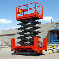 Plateforme de travail aérienne chenillée autopropulsée à ciseaux, tout-terrain, hydraulique, pour la construction et l'entretien