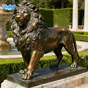 Büyük ölçekli dökme bakır hayvan heykeller açık bahçe metal el sanatları bronz aslan heykeller - Product Image 1