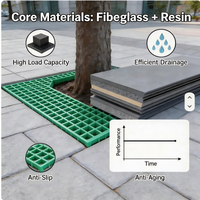 Plaque de protection de racines d'arbres à charge lourde en treillis composite moulé GRP (fibre de verre) pour extérieur, jardin, parc, aménagement paysager, découpe sur mesure
