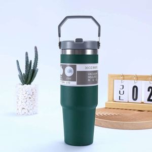 Stainless Steel Vacuum Insulated Tumbler 30Oz 890Ml With Lid Travel Mug Blue Minimalist Design - Product Image 4