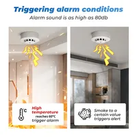 Thermomètre hygromètre Tuya, détecteur d'alarme de fumée, capteur de fumée GooGoo, capteur intelligent WiFi pour la maison, utilisation en intérieur