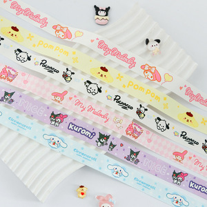 Kuromi Ribbons Grosgrain Printed Cartoon Adhesive For Gift Wrapping Diy Decor - Product Image 2