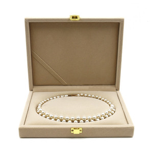 High-end custom logo big velvet necklace gift box luxury jewelry necklace packaging boxes cases