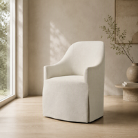 Fauteuil de salle à manger moderne de luxe rembourré avec jupe en cascade, chaise individuelle de designer à dossier arrondi pour la maison et l'hôtellerie