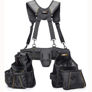 Sac à outils gratuit de 17 pouces, sac à outils à 27 poches avec sac à outils enroulable et bandoulière réglable, grands sacs à outils portables - Product Image 6