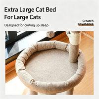Arbre à chat multi-niveaux avec poteaux à gratter en sisal, lit rond en peluche pour chat, jouet à suspendre, tour pour chat beige, usine OEM ODM sur mesure