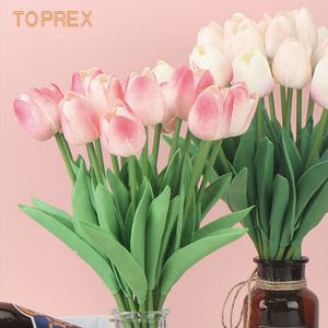 Artificial <strong>Tulip</strong> Decorative Flower Bouquet Arrangement Real Touch Plant Wedding Party Event <strong>Table</strong> Centerpiece Home Garden - Product Image 1