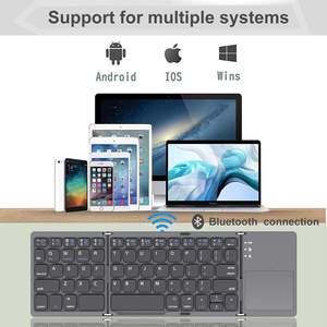 คีย์บอร์ดพกพาขนาดเล็กพับได้ B033 แบบไร้สาย Azerty สามพับ พร้อมทัชแพดสำหรับสมาร์ทโฟน - Product Image 4
