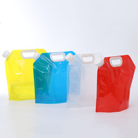 Pochette réutilisable en plastique transparent pour bec verseur liquide pour boisson debout Sac à bec verseur personnalisé pour boisson et vin avec trou de poignée et valve