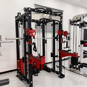 Estación de Gimnasio Multifuncional <span class=keywords><strong>con</strong></span> Polea de Aluminio, Máquina Smith 3D, <span class=keywords><strong>Rack</strong></span> de Sentadillas <span class=keywords><strong>con</strong></span> Cable y Polea - Product Image 4