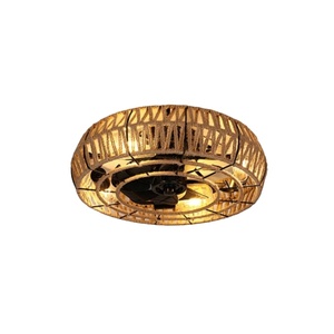 Ventilateur de plafond moderne intelligent de 19 pouces pour salle de bain, avec moteur DC en métal, bande lumineuse, télécommande, LED, 3 vitesses, faible bruit, intensité variable - Product Image 1