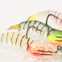 Leurres souples pour crevettes, leurres souples pour la pêche aux crevettes, accessoires de pêche en eau salée