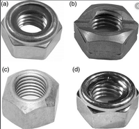Écrou autobloquant tout métal en acier au carbone galvanisé, écrou hexagonal autobloquant