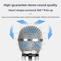Microphone dynamique portable pour KTV/spectacles, idéal pour les performances à domicile et sur scène