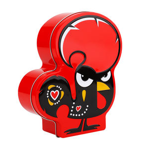Latas de embalaje de regalo promocional con forma de gallo de dibujos animados creativos impresos personalizados dulces galletas de Chocolate caja de hojalata - Product Image 3