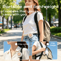 Mini ventilateur portable léger et silencieux avec batterie intégrée, 3 vitesses, rechargeable par USB, pour bureau, extérieur, mains libres, à clipser, pour voiture et hôtel