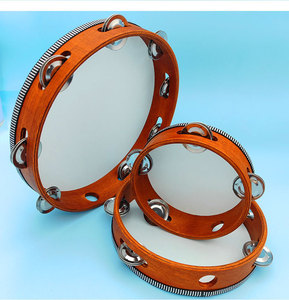Wholesale 4/6/8/10 Inch Single-Row Wooden Tambourine Orff Percussion Instrument Musical <b>Hand</b> <b>Drum</b> Musical Toy for Kids Playing - Product Image 5