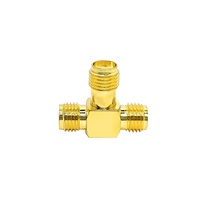 Usine directement plaqué or SMA femelle Jack T Type 3 voies RF adaptateur coaxial adaptateur convertisseur connecteurs en stock