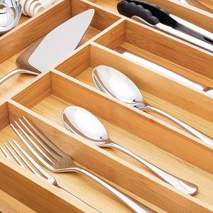 Di bambù Espandibile Portaposate 7 Scomparti Cassetto Organizzatore Premium Utensile Vassoio Da Cucina Regolabile di <span class=keywords><strong>Divisori</strong></span> <span class=keywords><strong>per</strong></span> Cassetti - Product Image 3