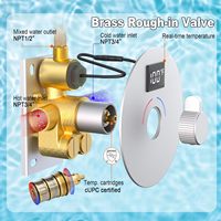 Robinet mélangeur thermostatique numérique bidirectionnel en laiton chromé écologique avec affichage de la température, contrôle du débit et inverseur, garantie 5 ans