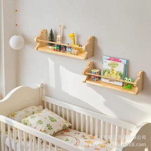 Solid Wood <b>Wall</b> <b>Mounted</b> <b>Shelf</b> For Children's Room Book Storage Rectangle Shape Durable Multipurpose Furniture - Product Image 1