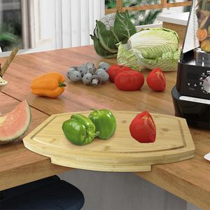 Planche à découper en bois pour <span class=keywords><strong>coin</strong></span> de cuisine avec rainure profonde pour le jus, planche à charcuterie en bois, plateau de service pour les collations, autres planches - Product Image 1