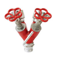 Okefire Robinet à boisseau sphérique en aluminium 1 3/4 pouces, haute qualité, 2 voies, pour la lutte contre l'incendie, avec raccord de dérivation d'eau