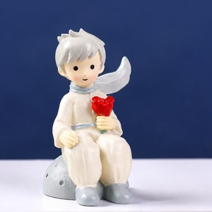 Adorable Estatuilla <span class=keywords><strong>del</strong></span> <span class=keywords><strong>Principito</strong></span> con Rosa Roja, Pintada a Mano en Resina, Coleccionable para Decoración <span class=keywords><strong>del</strong></span> Hogar, Interior de Auto y Regalos - Product Image 1