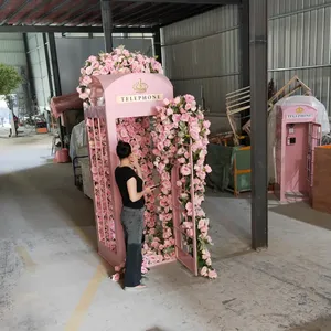 Ideas de Regalos para San Valentín 2023, Instalación Artística Personalizada, Cabina Telefónica Floral, Eventos de Boda, Rosa Artificial, Flor Rosa - Product Image 4