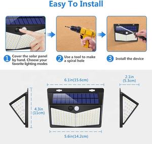 Wason nuova 208 LED aggiornato angolo di illuminazione 270 <span class=keywords><strong>3</strong></span> modalità di energia solare sensore di movimento giardino parete per giardino percorso Garage portico - Product Image 2