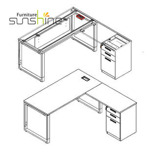 محطات عمل مكتبية حديثة عالية الجودة عالية الجودة أثاث مكتبي حديث من قوانغتشو - Product Image 6