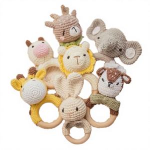 Lot <span class=keywords><strong>de</strong></span> 3 jouets suspendus pour bébé en crochet éco-sensoriel, animaux amigurumi <span class=keywords><strong>renard</strong></span> forestier, avec <span class=keywords><strong>anneau</strong></span> <span class=keywords><strong>de</strong></span> <span class=keywords><strong>dentition</strong></span> - Product Image 2