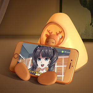 새로운 만화 사랑스러운 귀여운 전화 홀더 침대 옆 테이블 램프 아이 밤 빛 - Product Image 3
