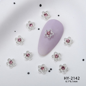 Décorations pour ongles en alliage métallique, baguette magique, diamant rose, papillon 3D, cœur, ours, pour un nail art mignon - Product Image 6