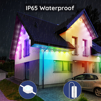 Luces LED de Punto Permanentes Inteligentes RGBIC de 50 pies y 36 LED, Resistentes al Agua IP65, con Control por Aplicación, para Decoración Exterior de Casas