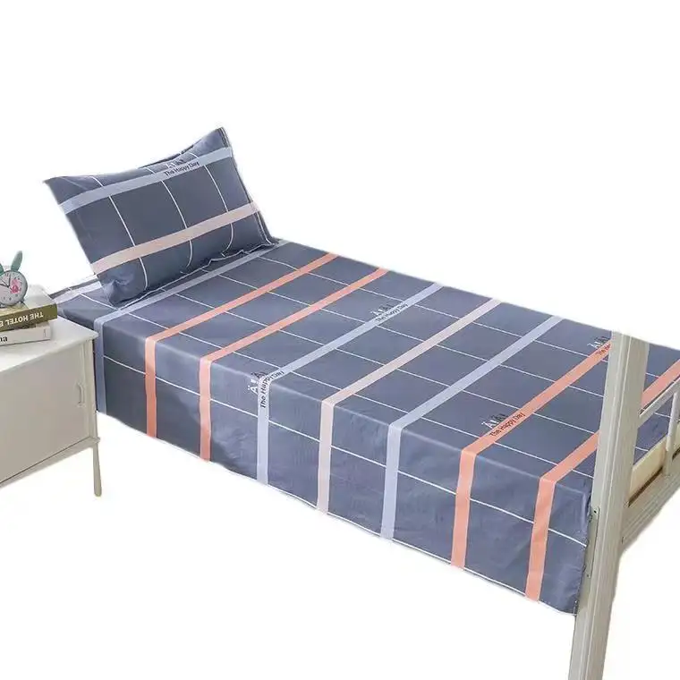 कम कीमत कस्टम आकार सस्ते बिस्तर लिनन प्लेड ज्यामितीय ग्राउंड होम पोर्टेबल बिस्तर लिनन बिस्तर शीट