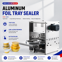 Scelleuse électrique de mini-conteneurs en aluminium de bureau, machine de scellage automatique de barquettes alimentaires 220V en acier inoxydable, économe en énergie